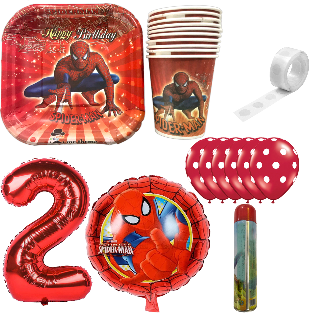 مجموعه 30 عددی تم تولد مستر تم طرح مرد عنکبوتی کد 2