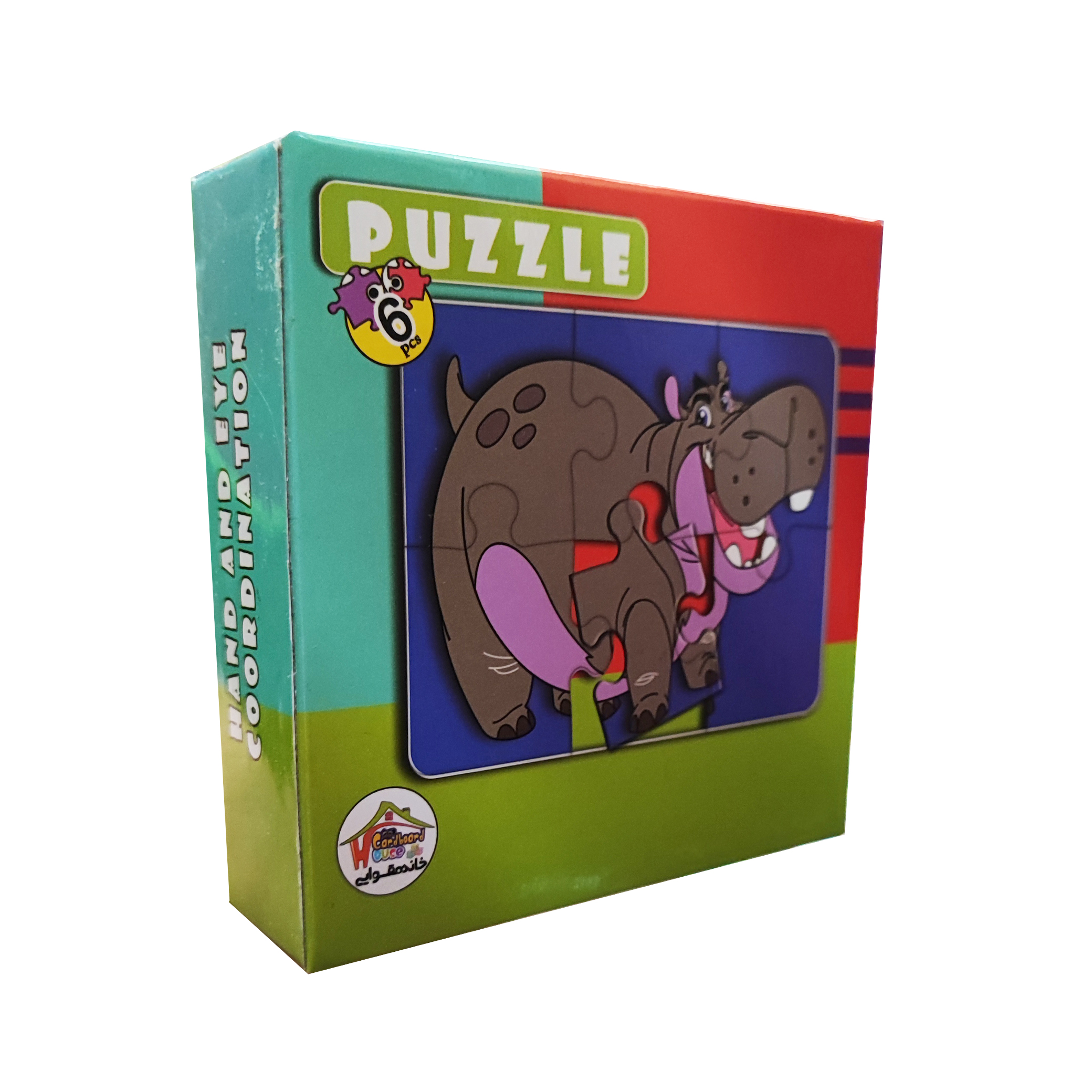 پازل 6 تکه مدل حیوانات طرح اسب آبی 