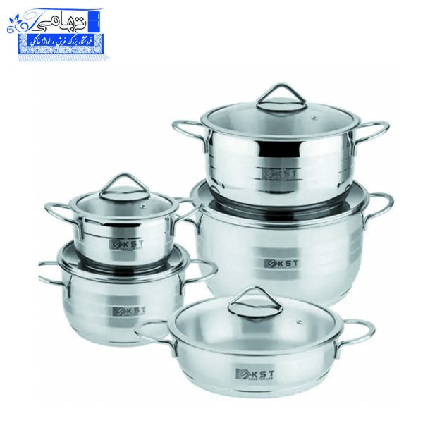 سرویس قابلمه KST استیل 10پارچه درب پیرکس مدل 5010