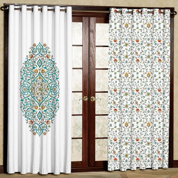 پرده چاپی مدل رنگی رنگی  هازان پانچی کد 104سایز 280x140 سانتی متر