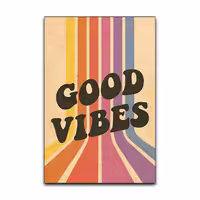 تابلو شاسی گوفی مدل حال خوش طرح Good Vibes کد YLW56 | دنیای قاب
