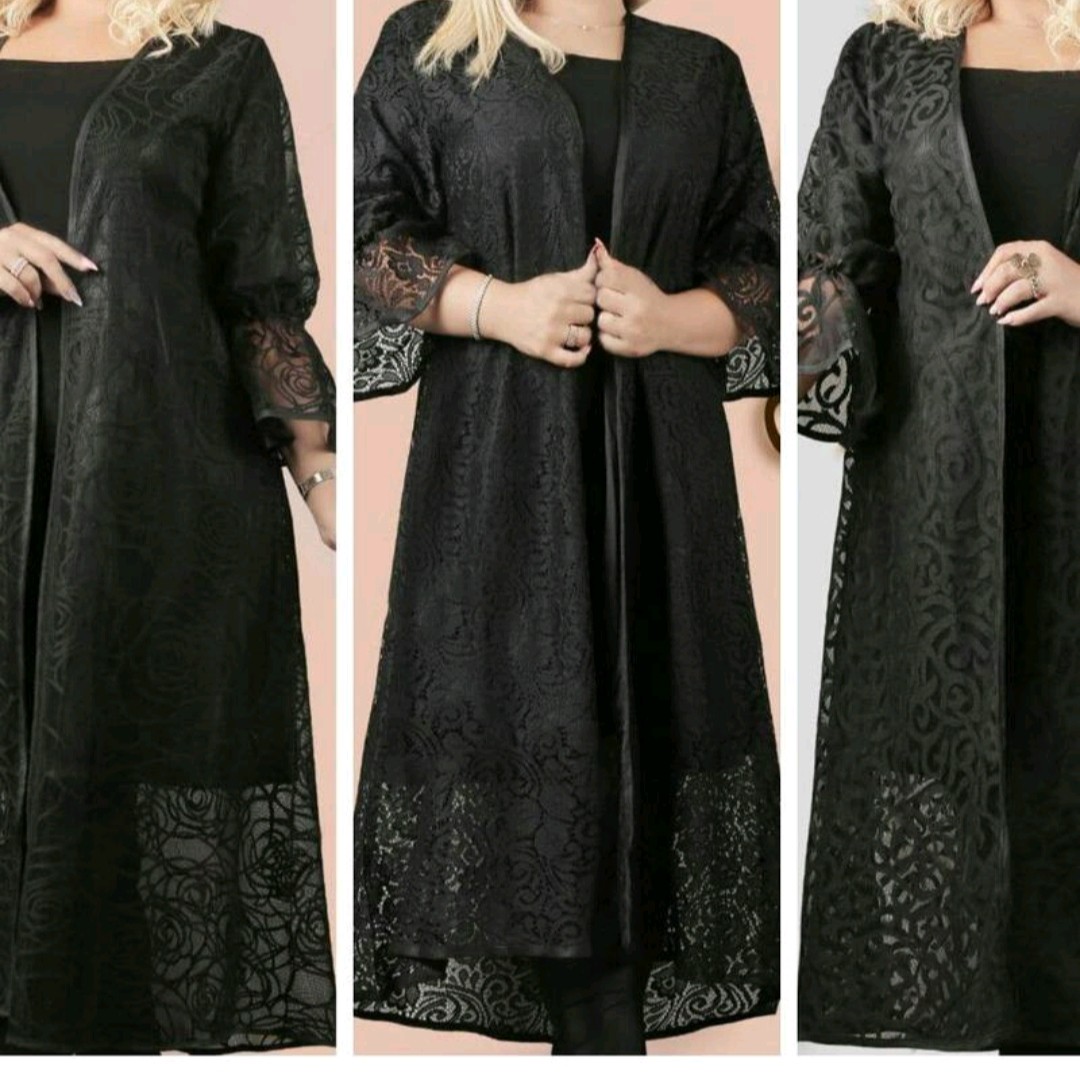 مانتو گیپور زنانه آستردار مجلسی