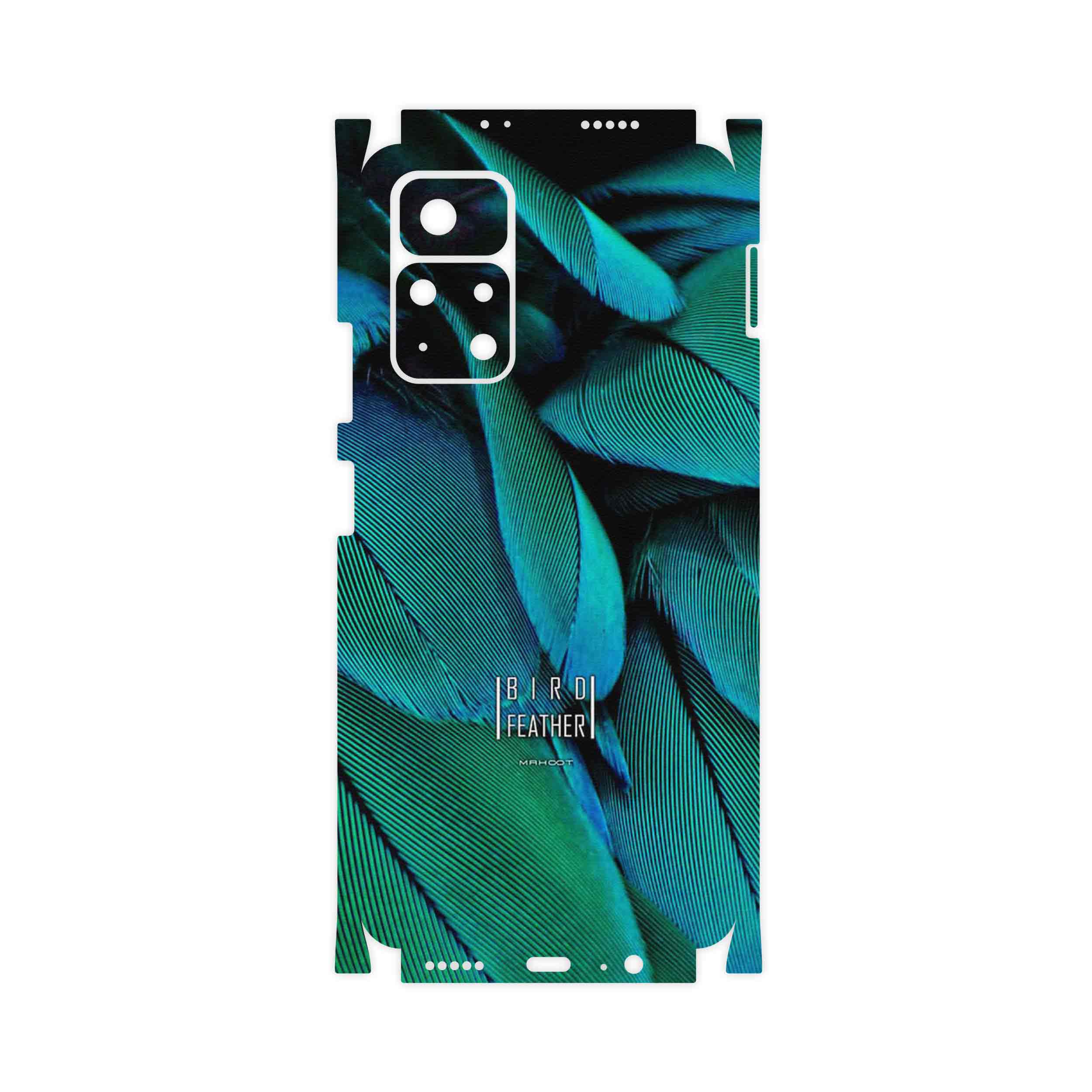 برچسب پوششی ماهوت مدل Green Feather-FullSkin مناسب برای گوشی موبایل شیائومی Poco M4 Pro 5G