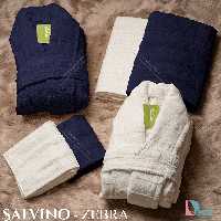 حوله ست دو نفره سالوینو رنگ شیری و بادمجونی