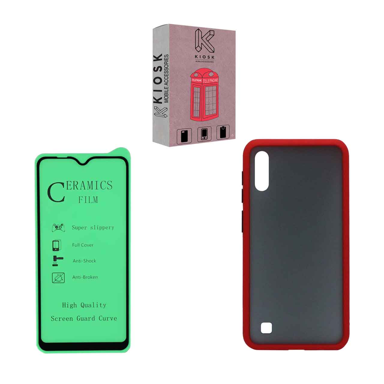 کاور کیوسک مدل KPC-KSRMC-1 مناسب برای گوشی موبایل سامسونگ Galaxy A01 به همراه محافظ صفحه نمایش