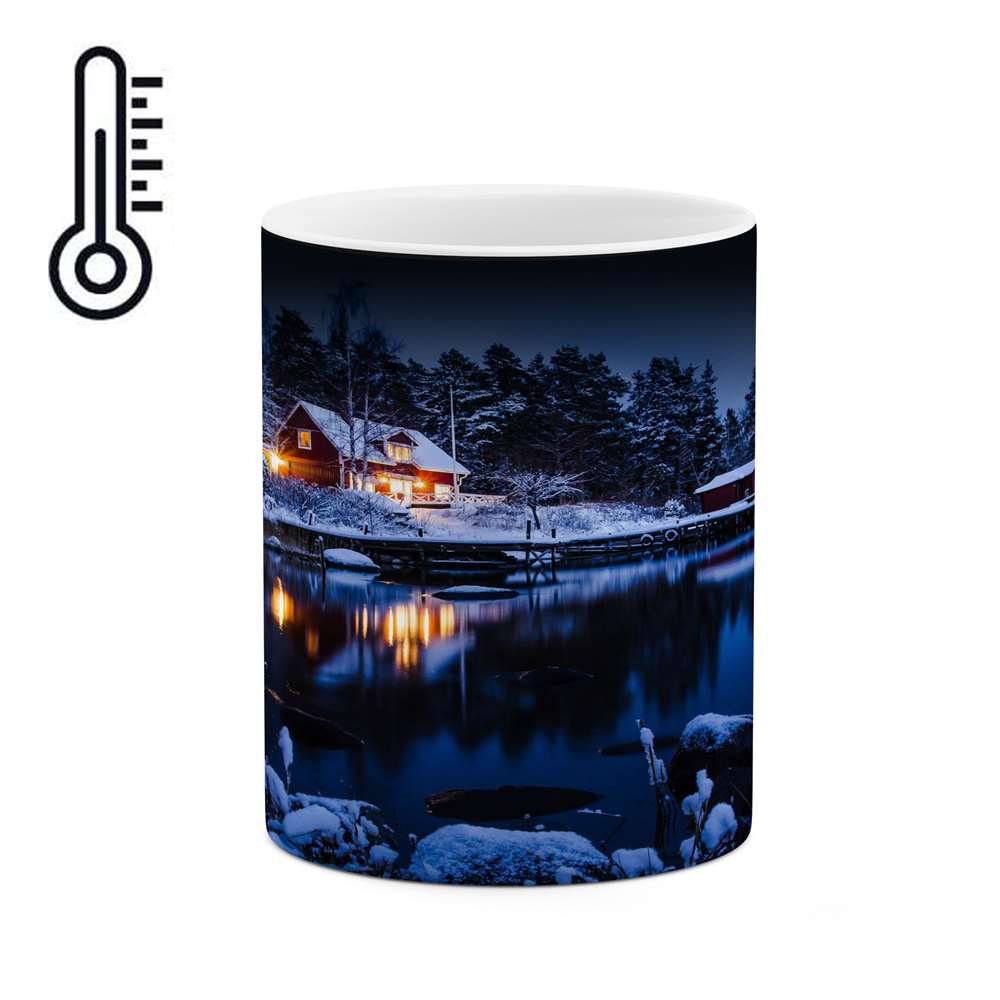 ماگ حرارتی کاکتی طرح منظره برفی مدل mgh15044