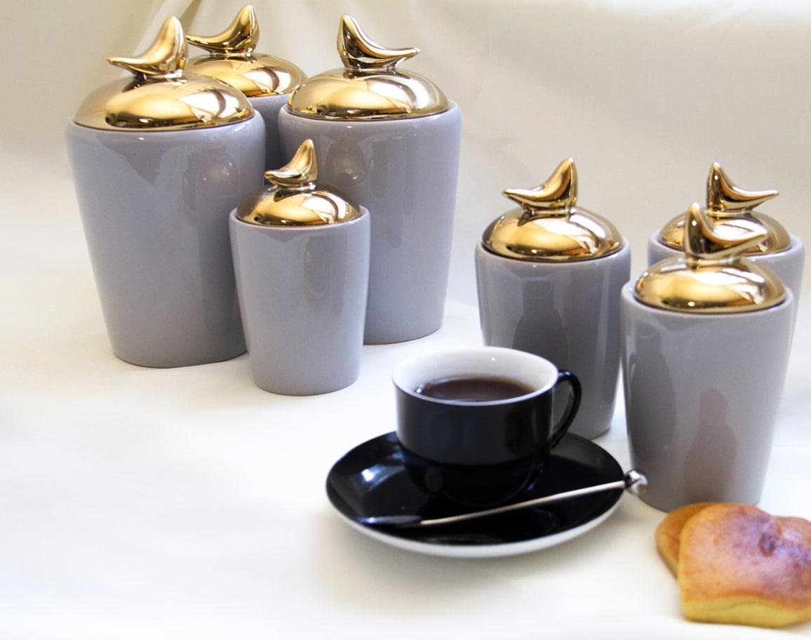 پاسماوری هفت پارچه طوسی طلایی