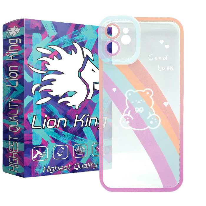   کاور لاین کینگ مدل خرس رنگین کمانی مناسب برای گوشی موبایل اپل IPhone 12