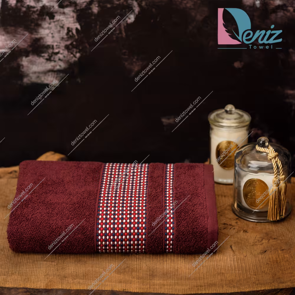 حوله استخری طرح حاشیه ژاکارد عنابی