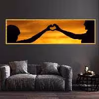 تابلو بکلیت طرح منظره غروب آفتاب عاشقانه مدل T-7371
