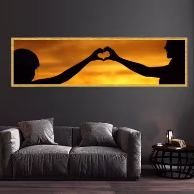 تابلو بکلیت طرح منظره غروب آفتاب عاشقانه مدل T-7371