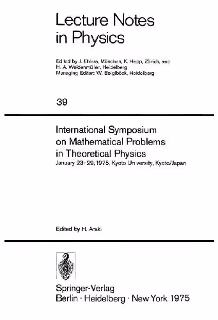 خرید و دانلود نسخه کامل کتاب Int'l Symp. on mathematical problems of theoretical physics, Kyoto