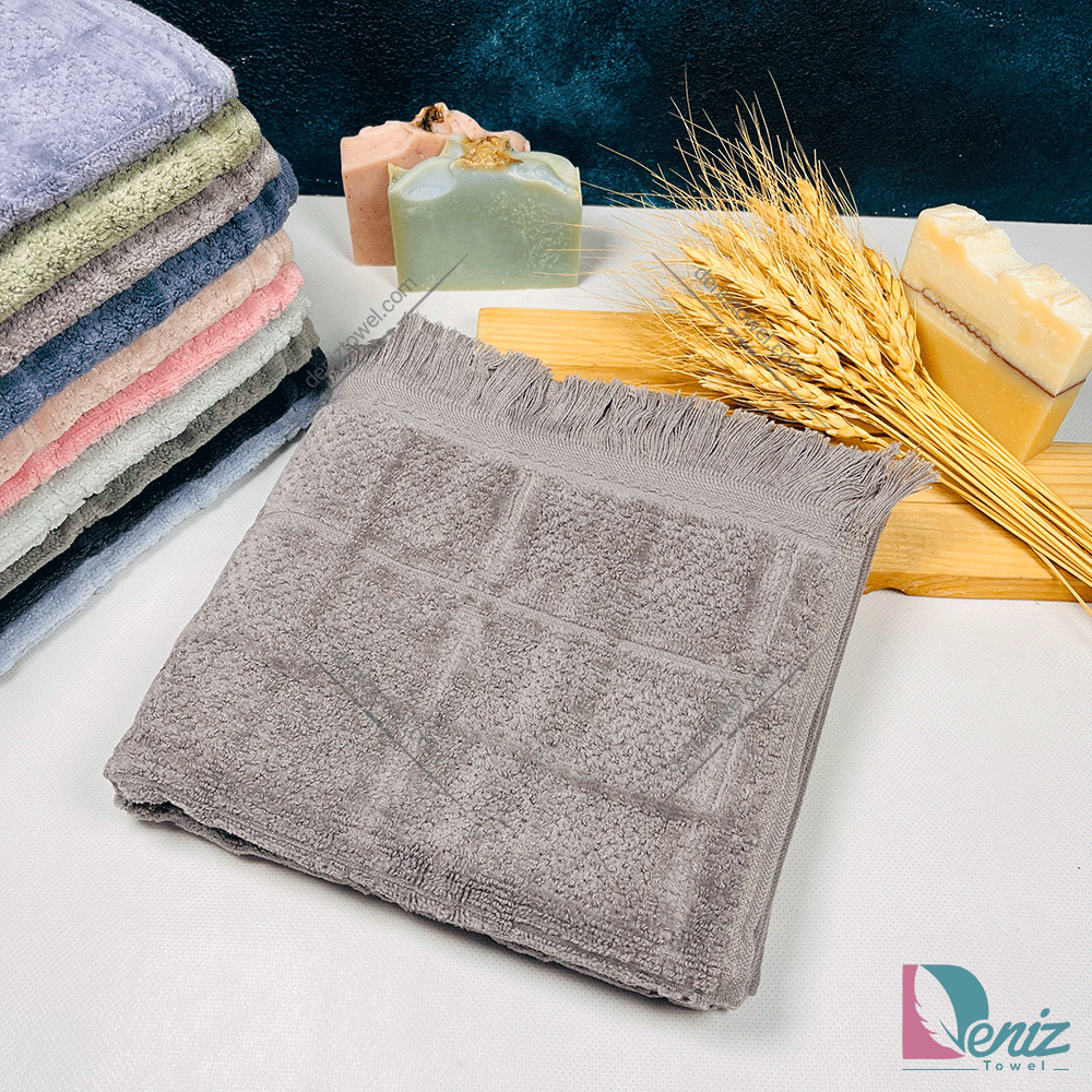 حوله دستی طرح مارتا رنگ سنگی