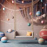 بک دراپ عکاسی کودک کهکشان | گرافیک با طعم تربچه