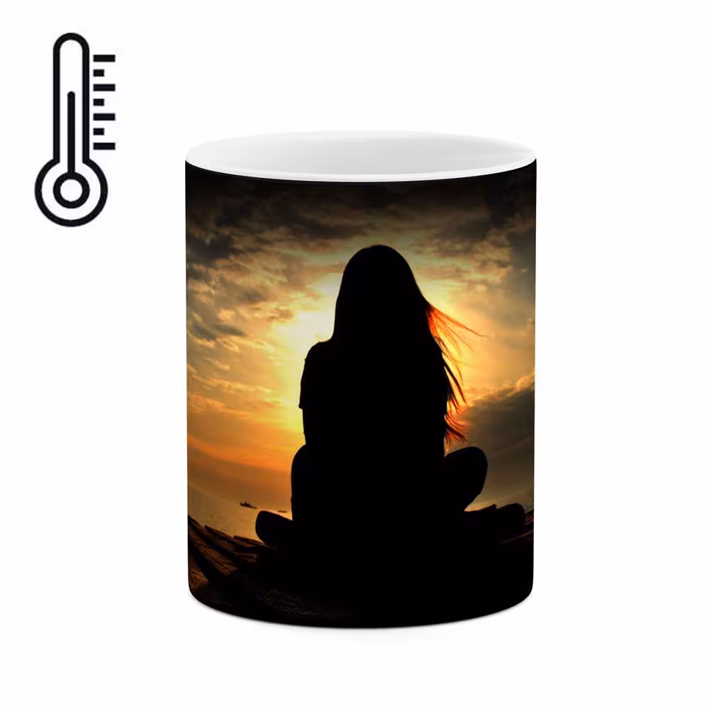 ماگ حرارتی طرح دختری در غروب مدل mgh11218