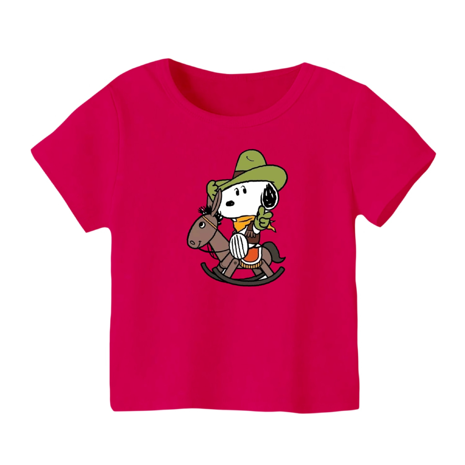 تی شرت آستین کوتاه بچگانه مدل اسنوپی کد 92 رنگ سرخابی