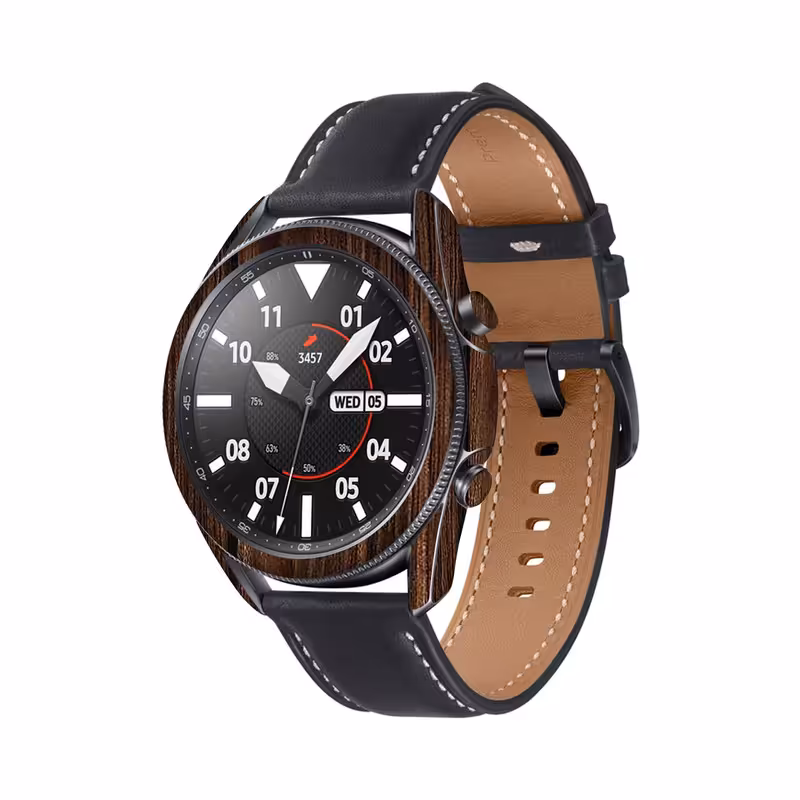 برچسب ماهوت طرح Dark-Walnut-Wood مناسب برای ساعت هوشمند سامسونگ Galaxy Watch3 45mm | کالا برتری