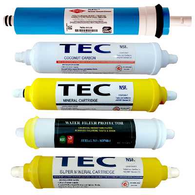 فیلتر دستگاه تصفیه کننده آب مدل FILTER RO- AT5G مجموعه 5 عددی