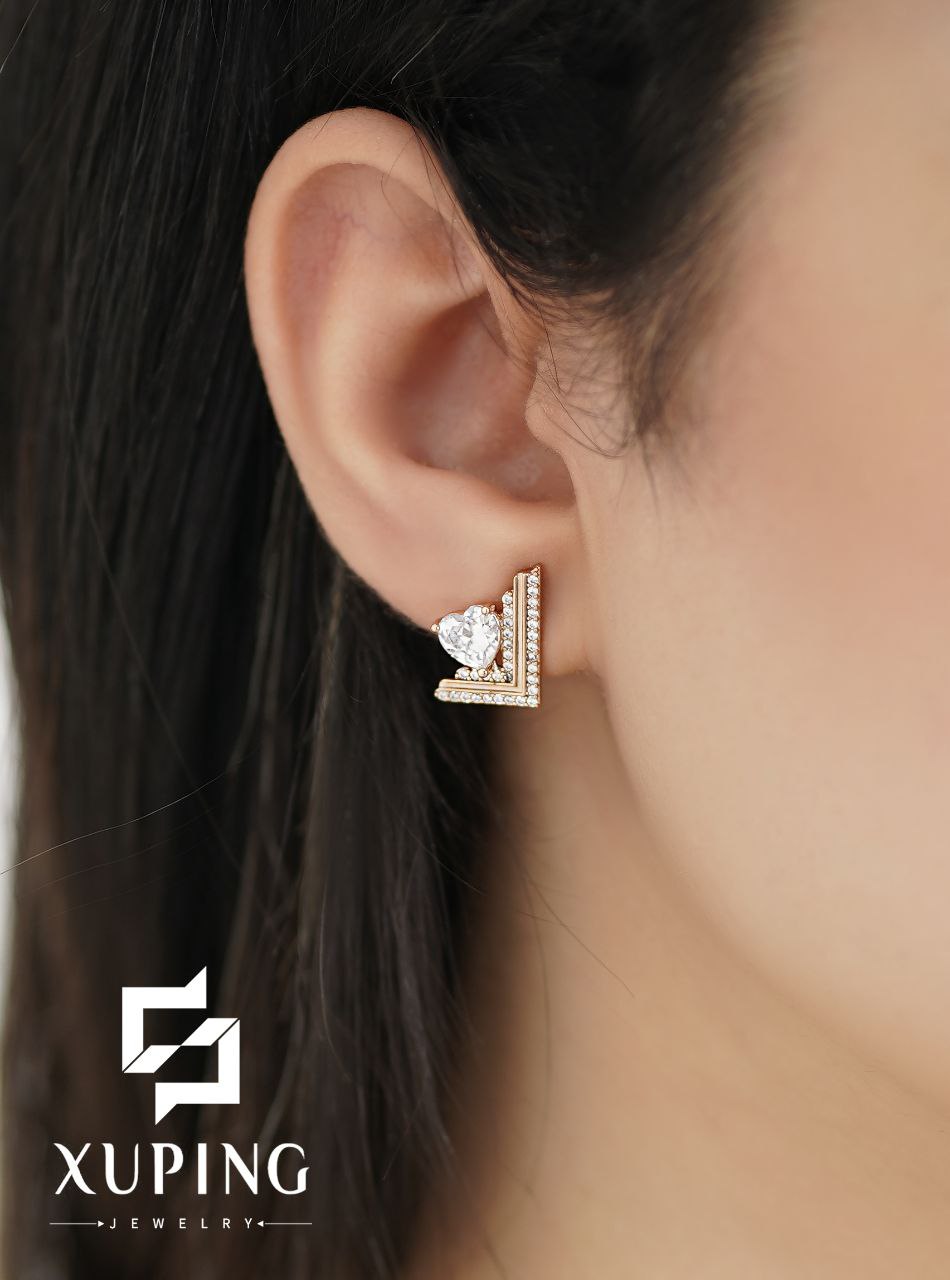 گوشواره ژوپینگ اصل با روکش طلا(18-24عیار) کد XPE197-2