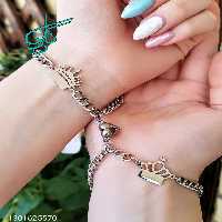 خرید ست دستبنده دو نفره استیل طرح کینگ و کوئین کد 2115652 - ردگل