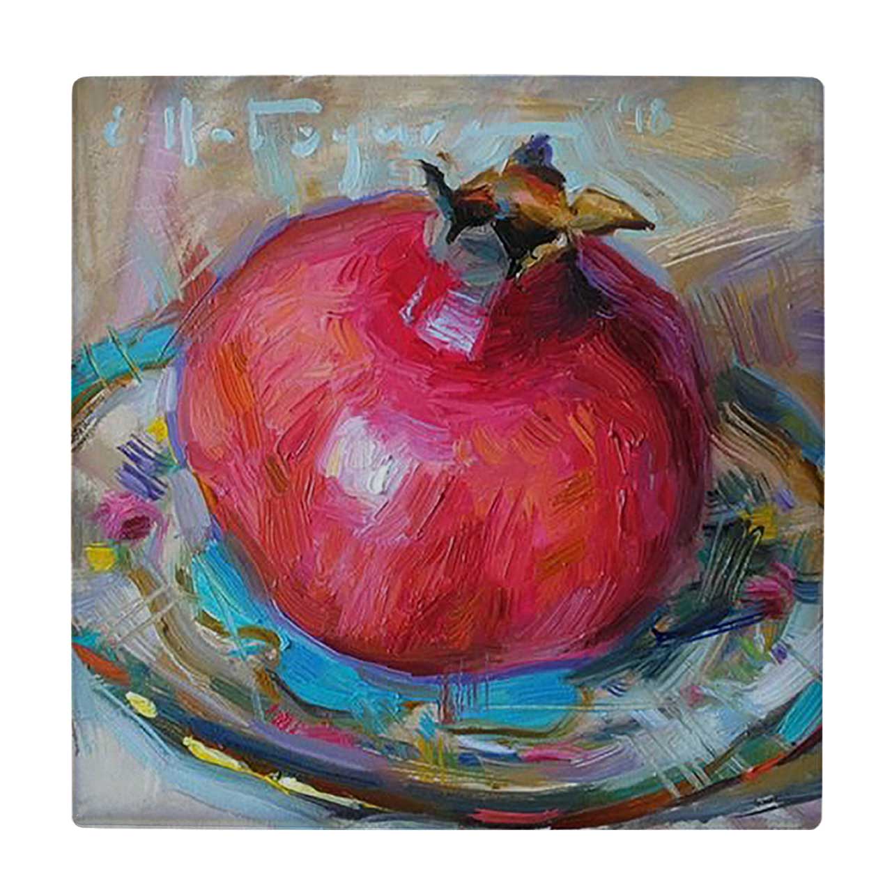 کاشی کارنیلا طرح نقاشی انار کد wkk1036