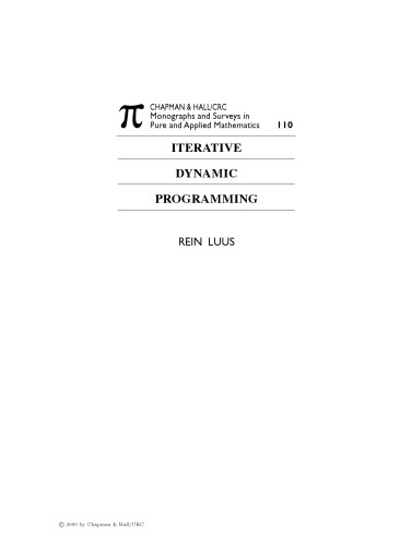 خرید و دانلود نسخه کامل کتاب Iterative Dynamic Programming