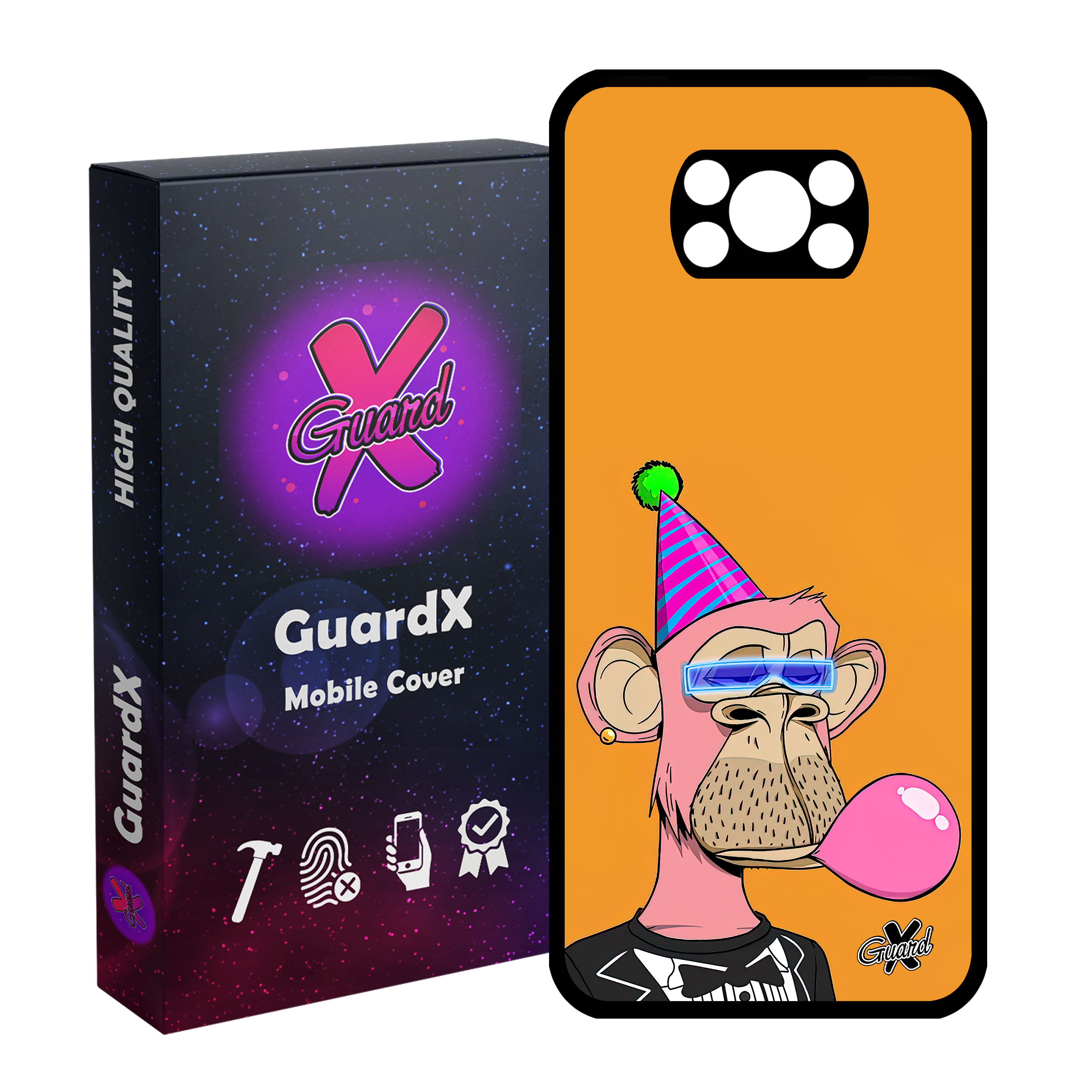 کاور گارد ایکس طرح میمون مدل Glass10433 مناسب برای گوشی موبایل شیائومی Poco X3 NFC/Poco X3/Poco X3 Pro