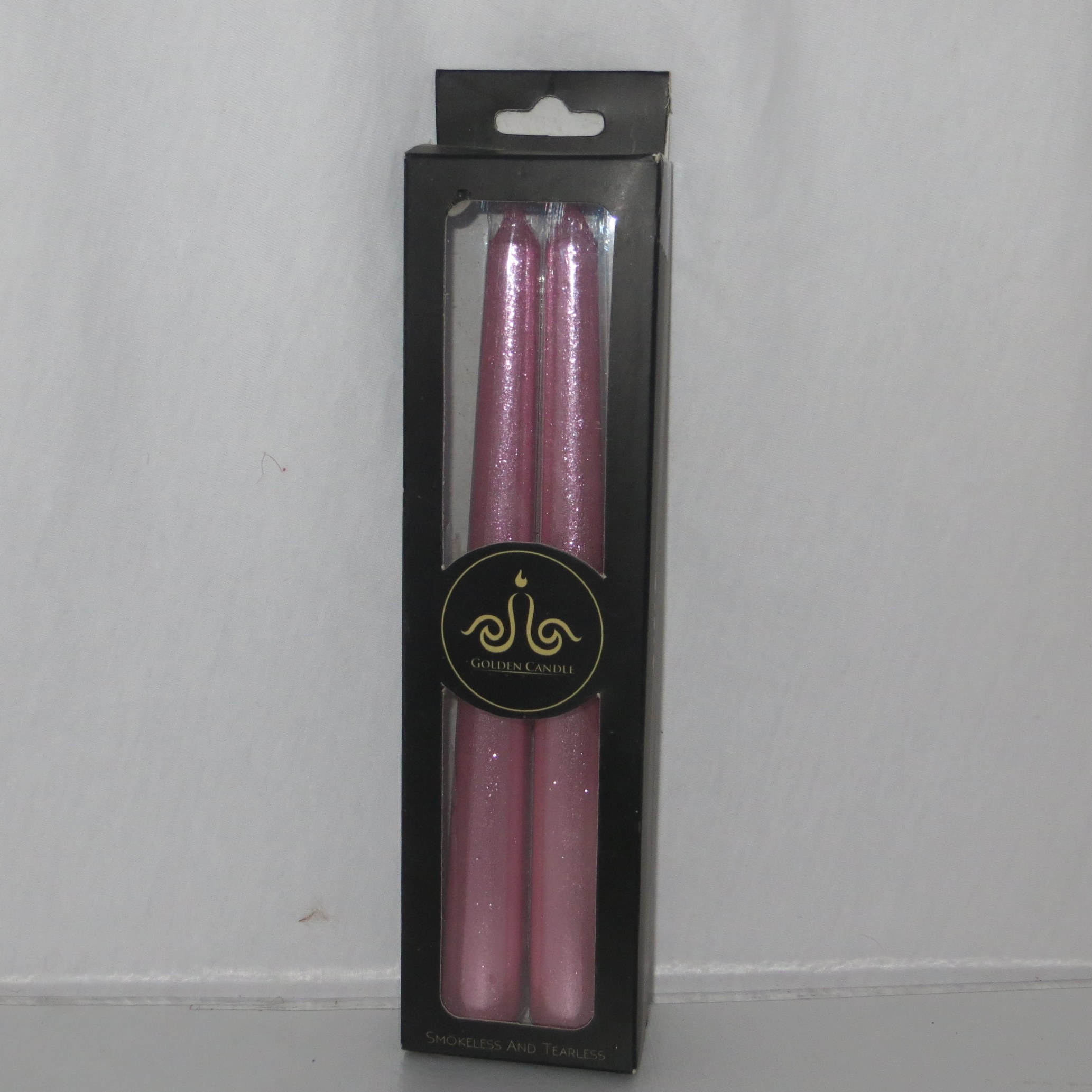 شمع اکلیلی قلمی دو عددی 20 سانت صورتی