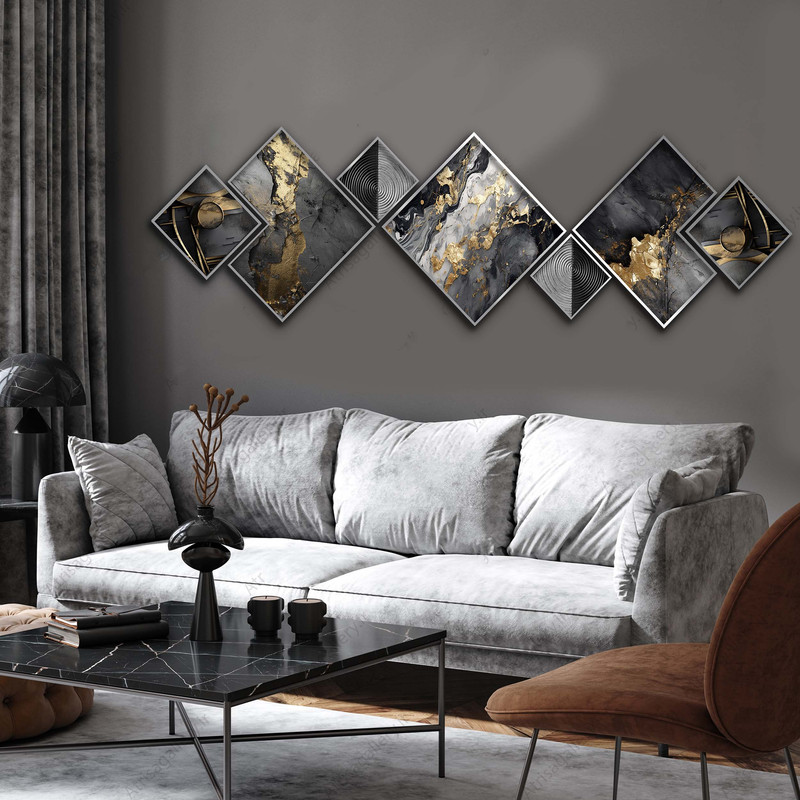 تابلو آتریسا طرح آیستره مدرن مدل AT353 مجموعه هفت عددی | دنیای قاب