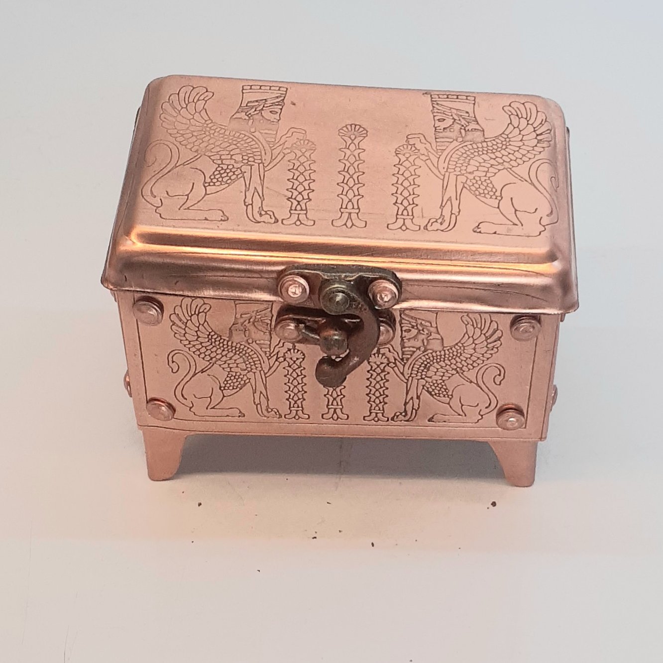 صندوق جواهرات مسی، نانو شده محصول زنجان ، داخل مخمل، ارسال دایگان