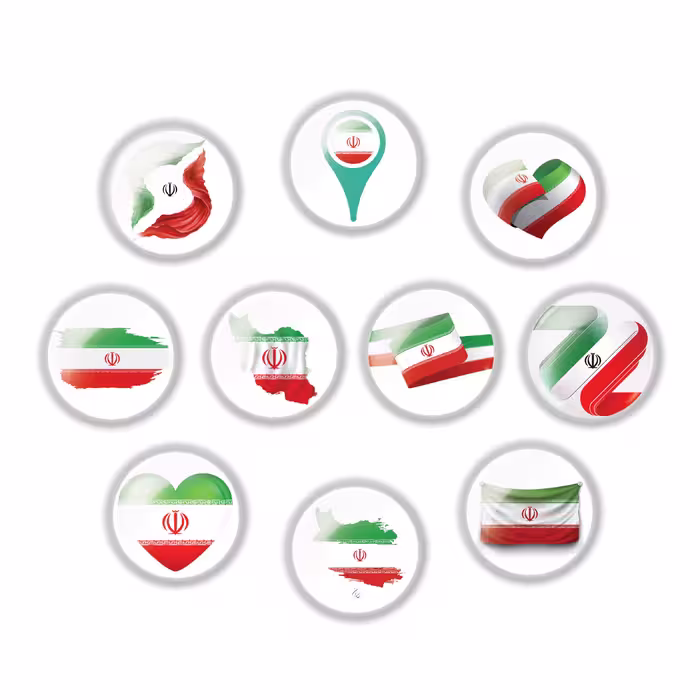 پیکسل طرح پرچم ایران کد 01 مجموعه 10