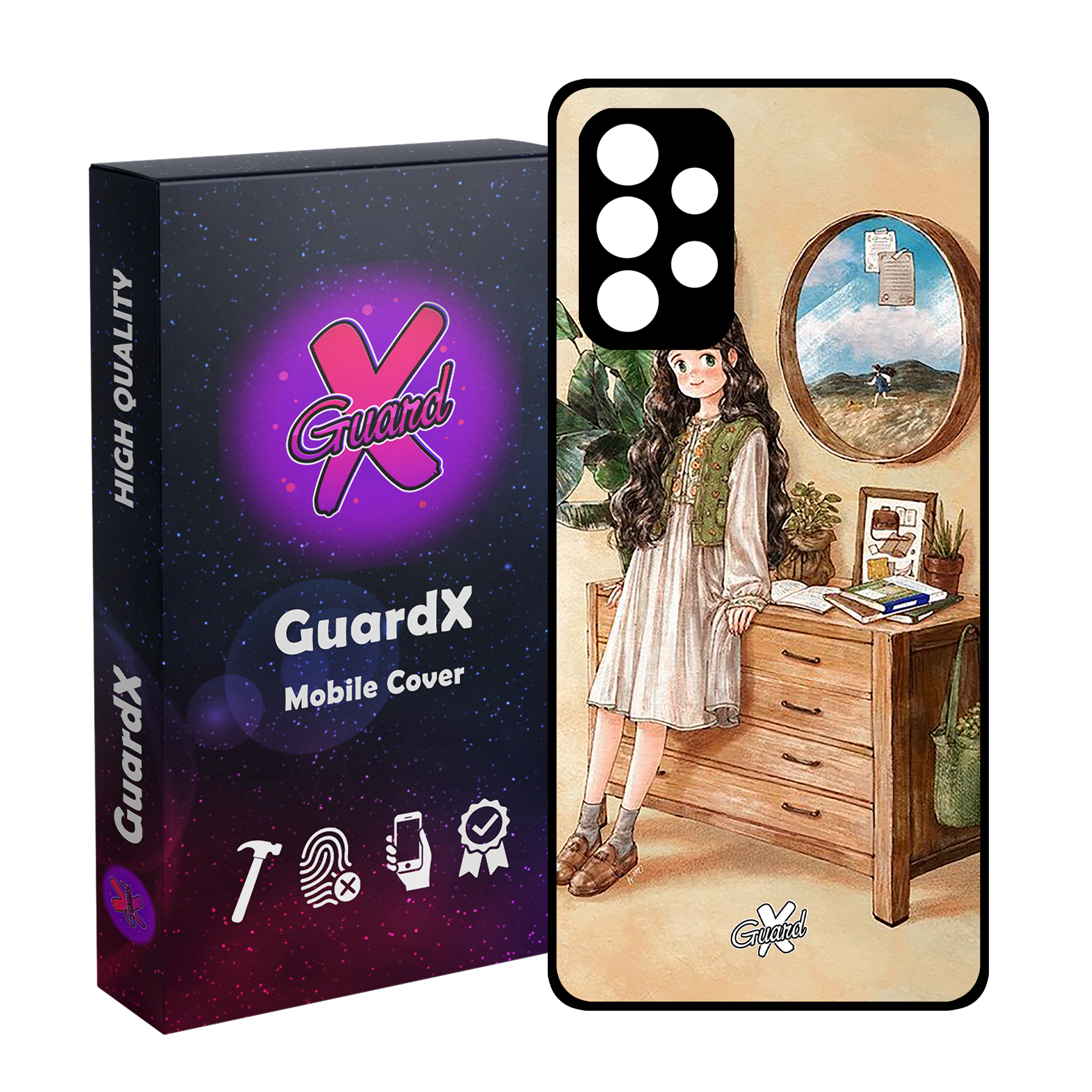 کاور گارد ایکس طرح دختر مدل Glass10308 مناسب برای گوشی موبایل سامسونگ Galaxy A13 4G