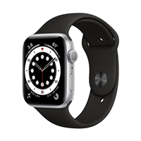 اپل واچ سری SE نسخه 40 میلی متری بدنه آلومینیوم به رنگ نقره ای با بند سیلیکونی