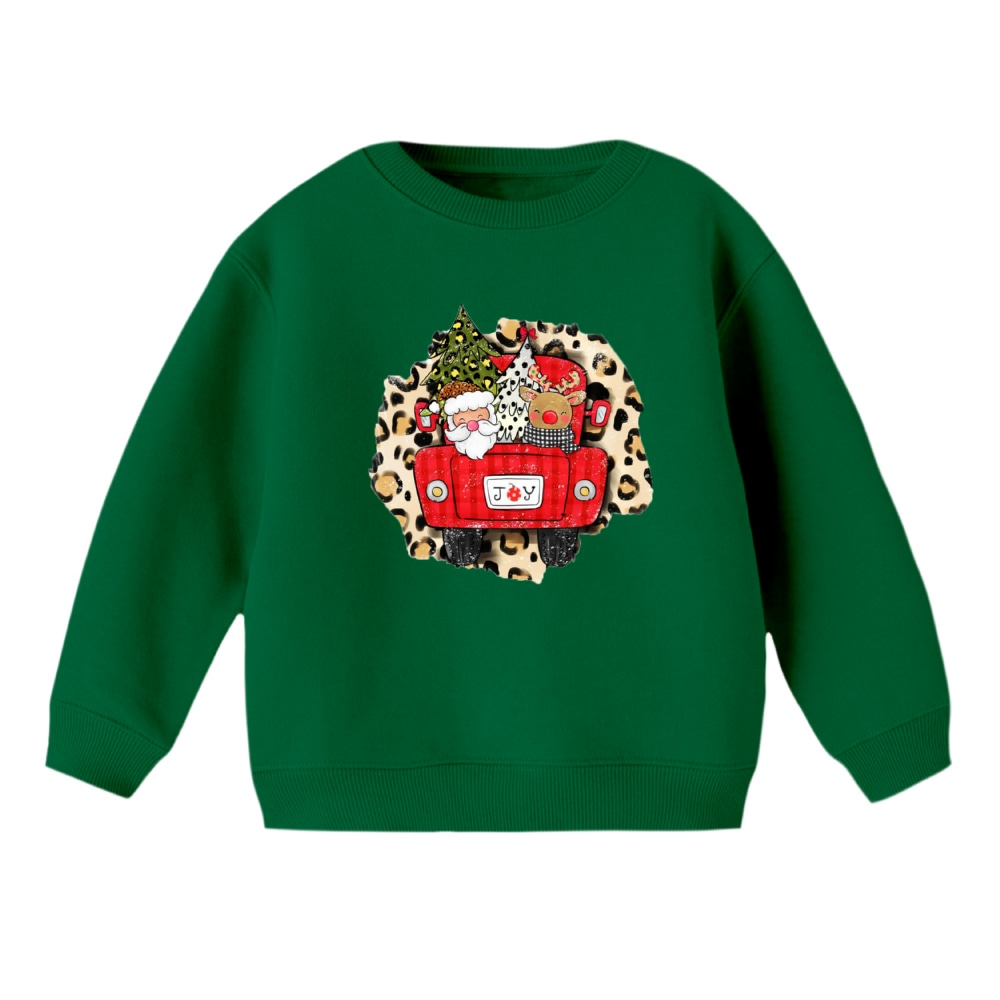 سویشرت بچگانه مدل بابانوئل و گوزن کریسمس کد 3 رنگ سبز