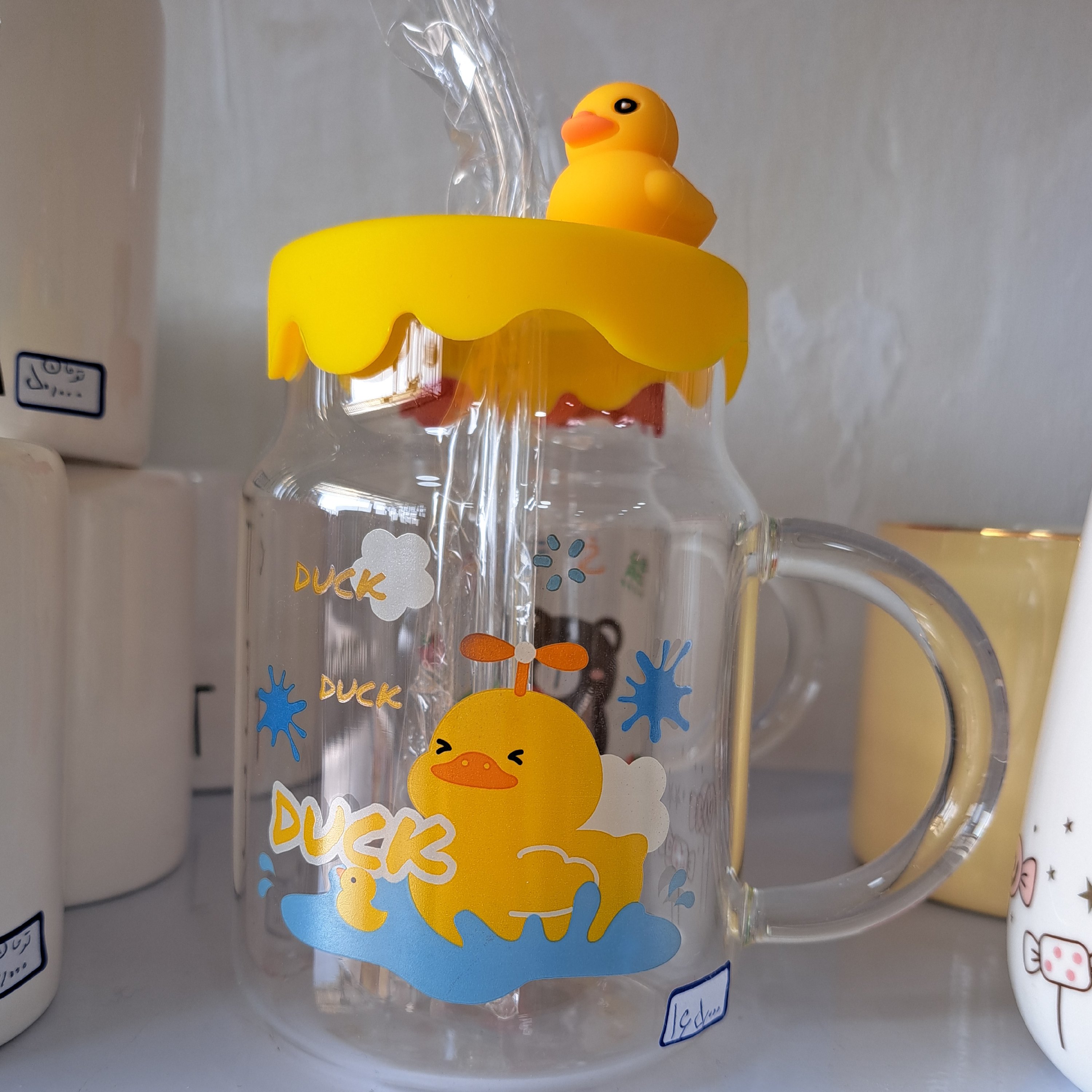 ماگ شیشه ای  نی دار  جوجه