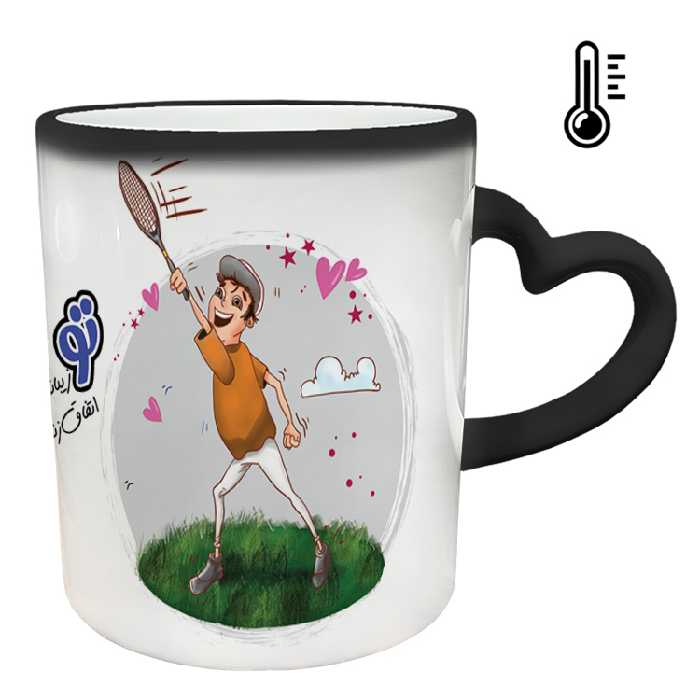 ماگ حرارتی مدل دسته قلبی طرح عاشقانه کد 193