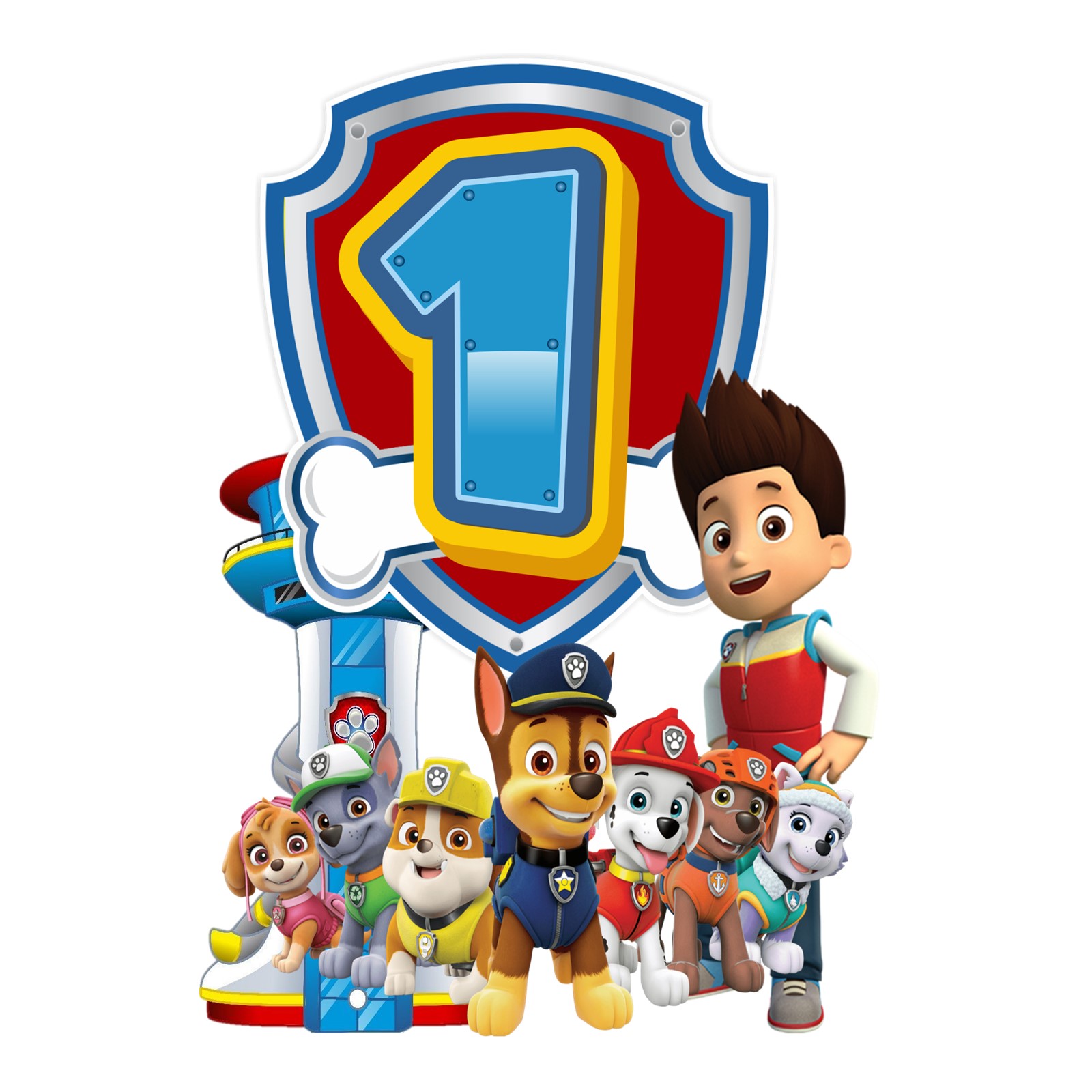  استند رومیزی تولد طرح عدد 1 مدل سگهای نگهبان کد 01