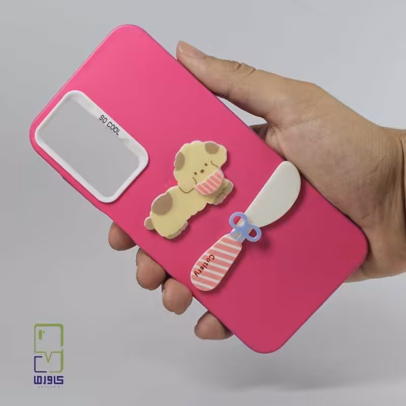 قاب گوشی سامسونگ a35 دخترانه | طرح سگ کارتونی صورتی| Samsung A35