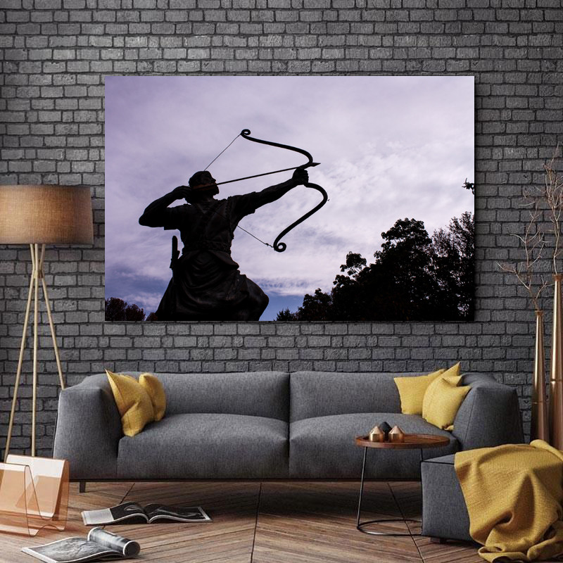 تابلو شاسی طرح مجسمه اساطیر مدل آرش کمانگیر کد 257 | دنیای قاب