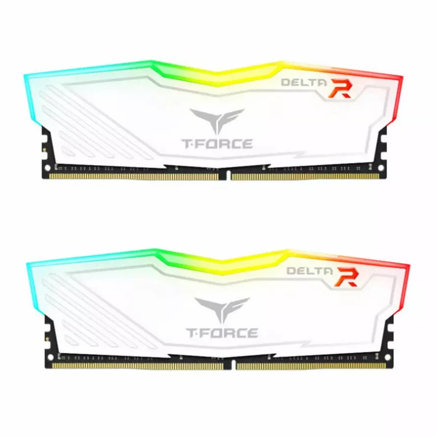 رم تیم گروپ T-Force DELTA White RGB 16GB 8GB×2 3600Mhz CL18