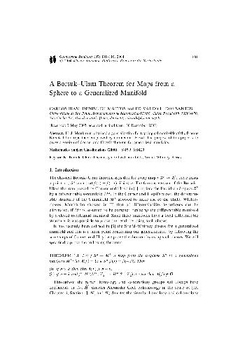 خرید و دانلود نسخه کامل کتاب Borsuk-Ulam Theorem for Maps from a Sphere to a Generalized Manifold