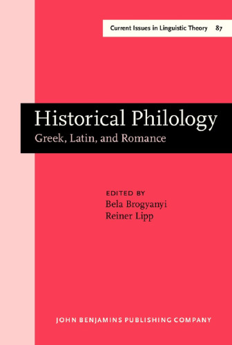 خرید و دانلود نسخه کامل کتاب Historical Philology: Greek, Latin, and Romance Papers in honor of Oswald Szemerényi II