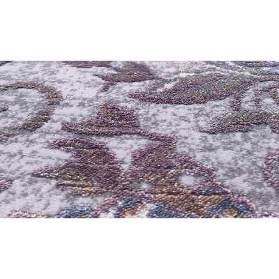 فرش ماشینی زمرد مشهد طرح پتینه کد TA116 زمینه طوسی