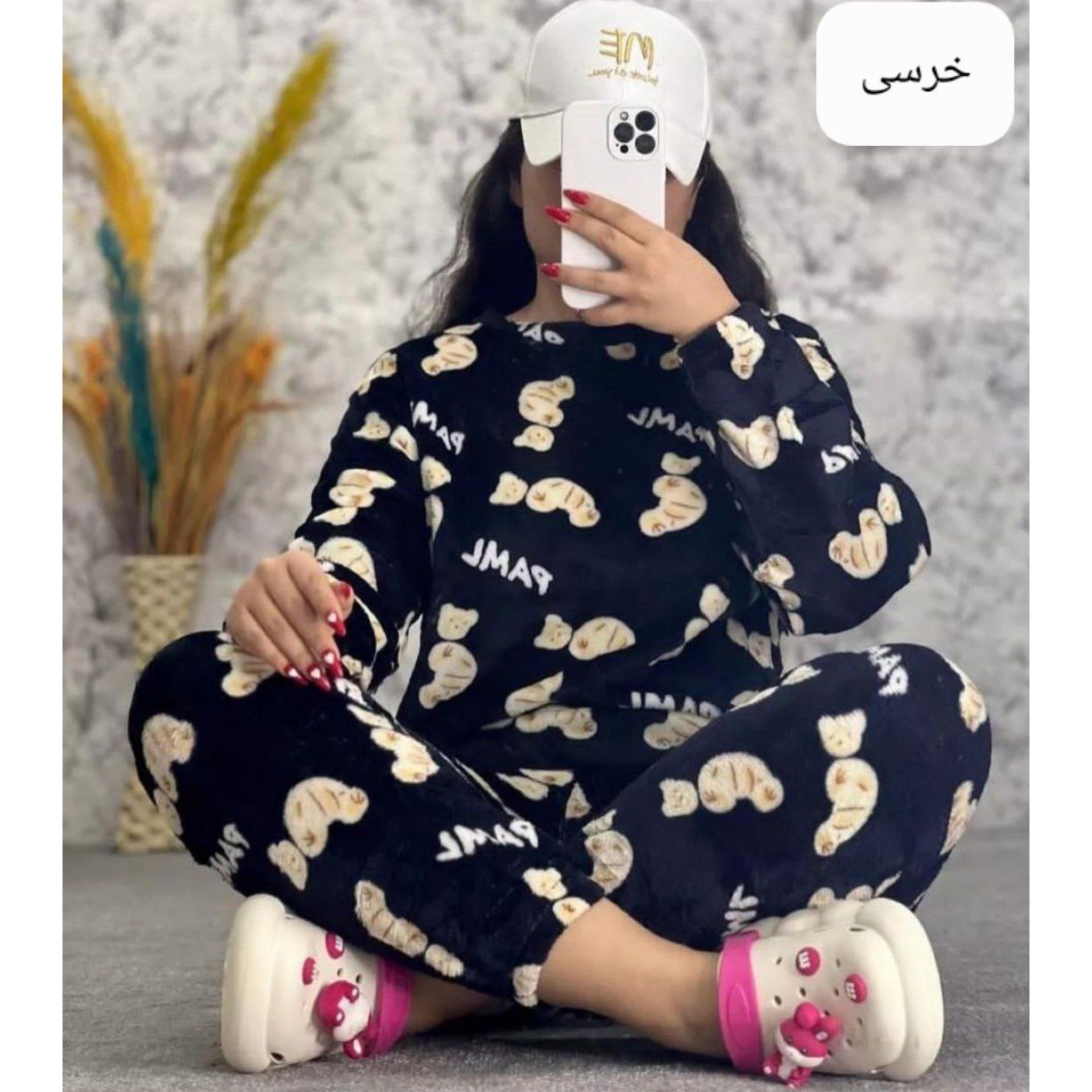 بلوز شلوار تدی طرحدار ارسال رایگان تدی وارداتی تدی اسپورت لباس پاییزه ست بلوزوشلوارمخمل
