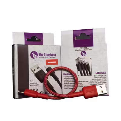کابل تبدیل USB به لایتنینگ شی کاریزما مدل پیام طول 0.3 متر