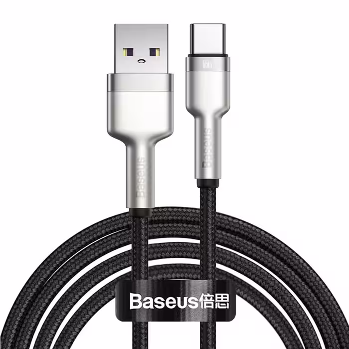 کابل شارژ USB به Type-C بیسوس مدل Cafule Metal CAKF000001 طول 25 سانتی متر توان 66 وات