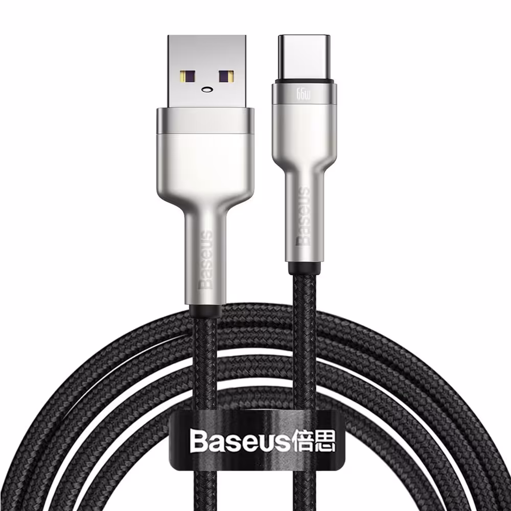 کابل شارژ USB به Type-C بیسوس مدل Cafule Metal CAKF000001 طول 25 سانتی متر توان 66 وات