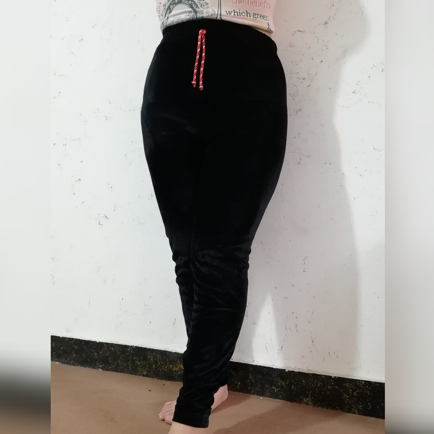 شلوار مخمل مشکی بلندی 100 سایز 36تا42