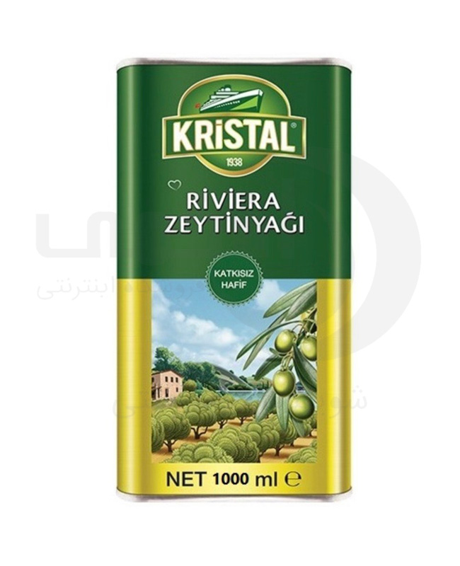 روغن زیتون فلزی کریستال 1 لیتر KRISTAL