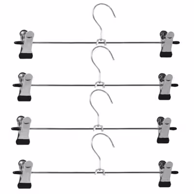 چوب لباسی مدل دو گیره فلزی RNGK30CM بسته 4 عددی 